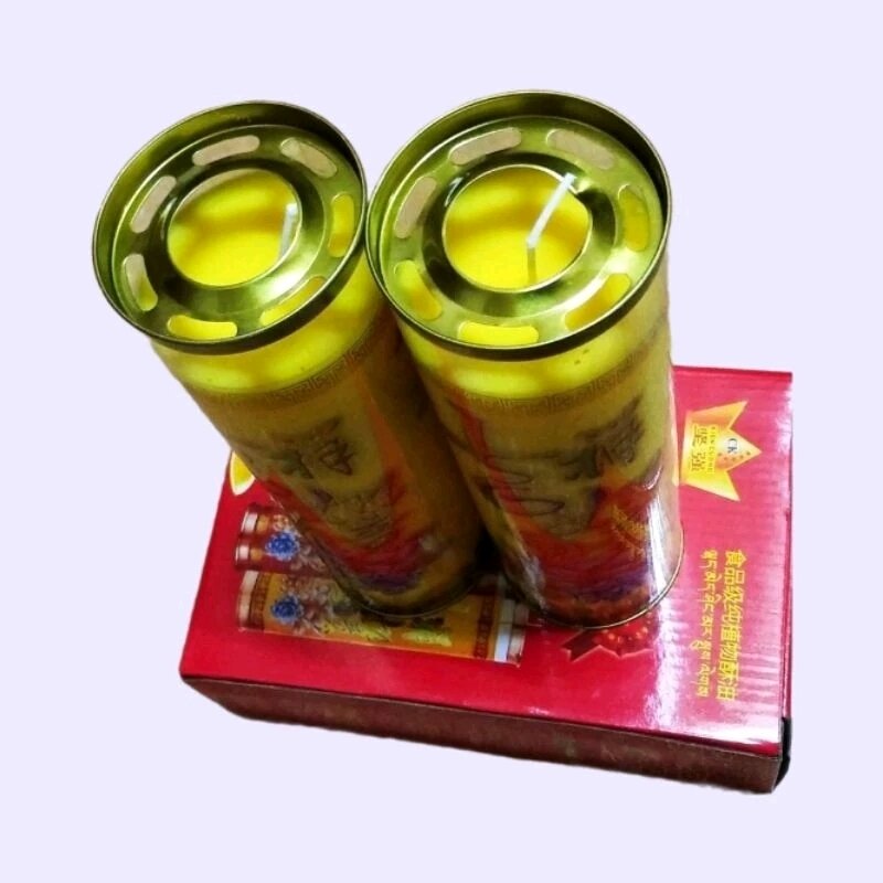 1 đôi đèn cầy sáp bơ cháy 5 ngày