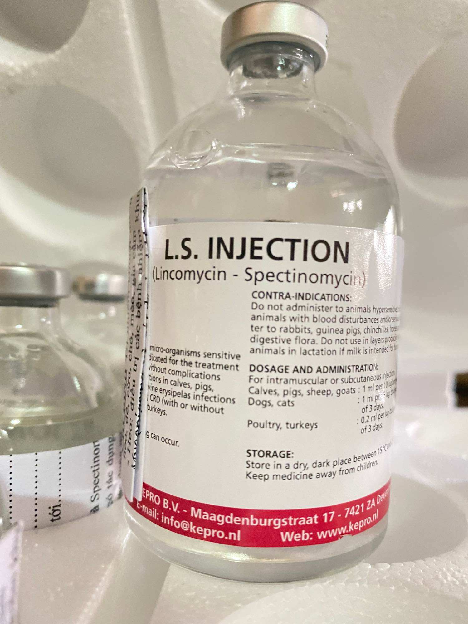 L.S. INJECTION [100 ml] Thuốc gà đá khò khè, hô hấp Hà Lan