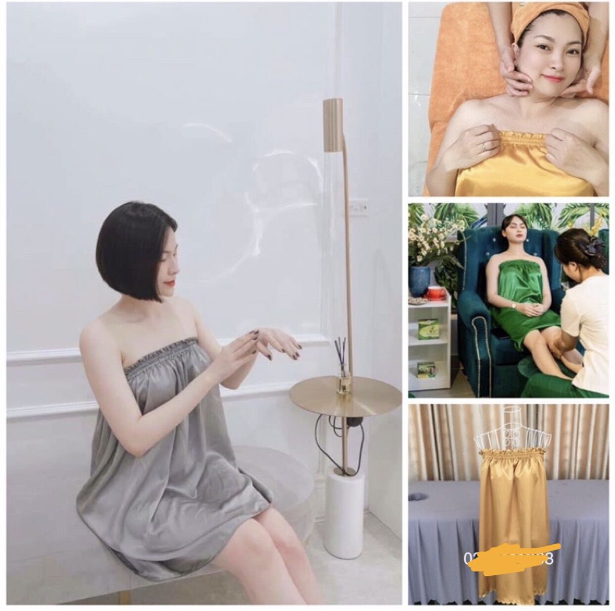 [✅SIÊU ĐẸP✅] váy quây phi lụa mặc trong spa