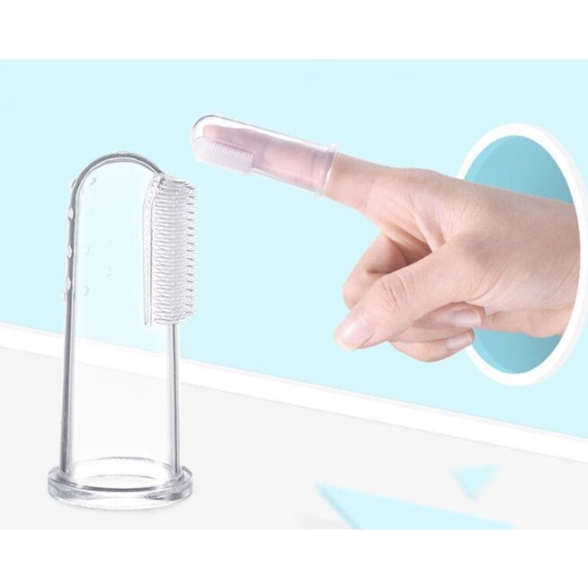 Rơ lưỡi, Bàn chải đánh răng cho bé silicon