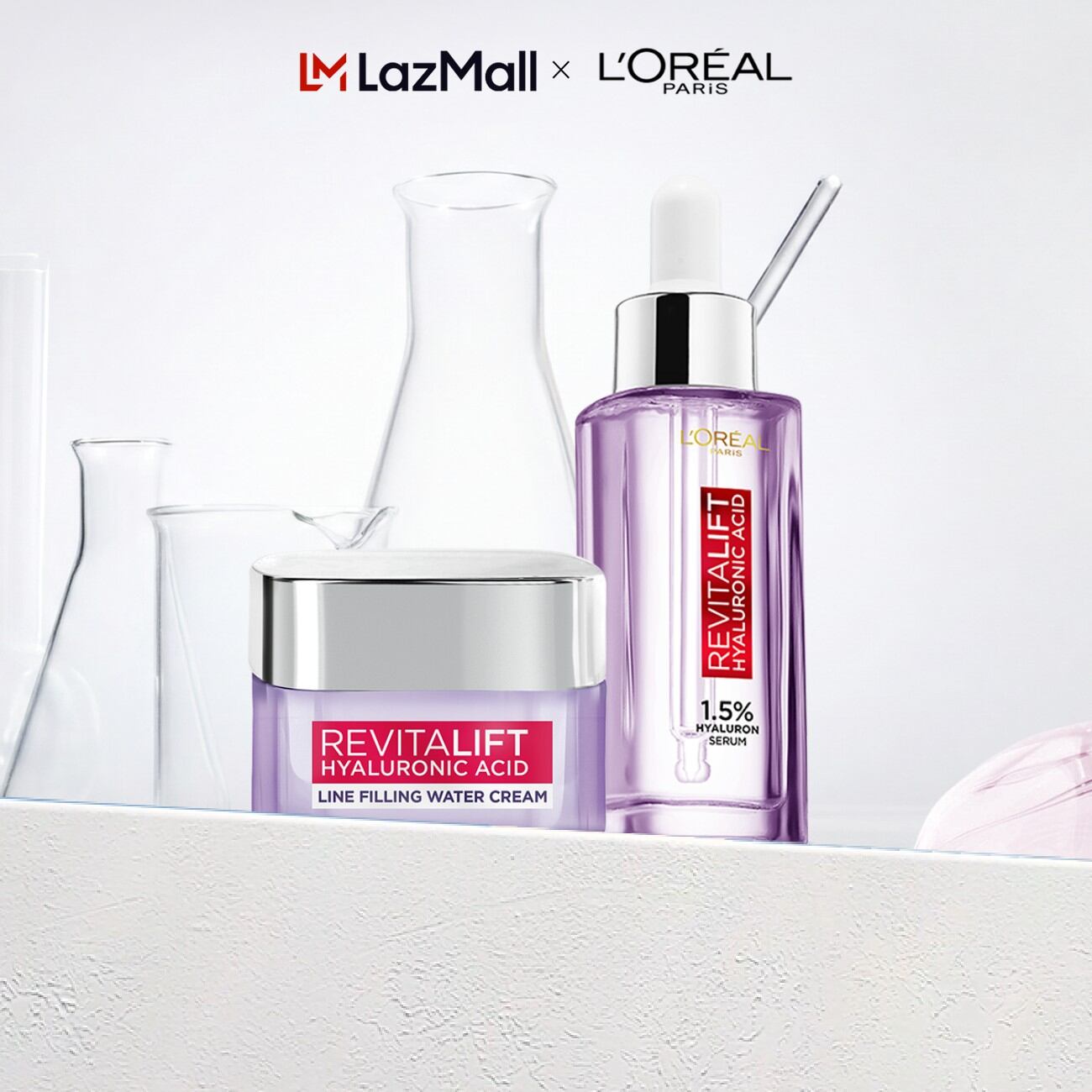Bộ Serum 30ml và kem dưỡng 50ml siêu cấp ẩm giảm nếp nhăn L'Oreal Paris Revitalift Hyaluronic Acid 1.5%