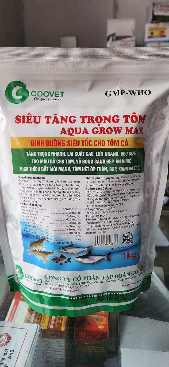 SIÊU TĂNG TRƯỞNG AQUA GROW MAX SỐ 1 CHO TÔM CÁ
