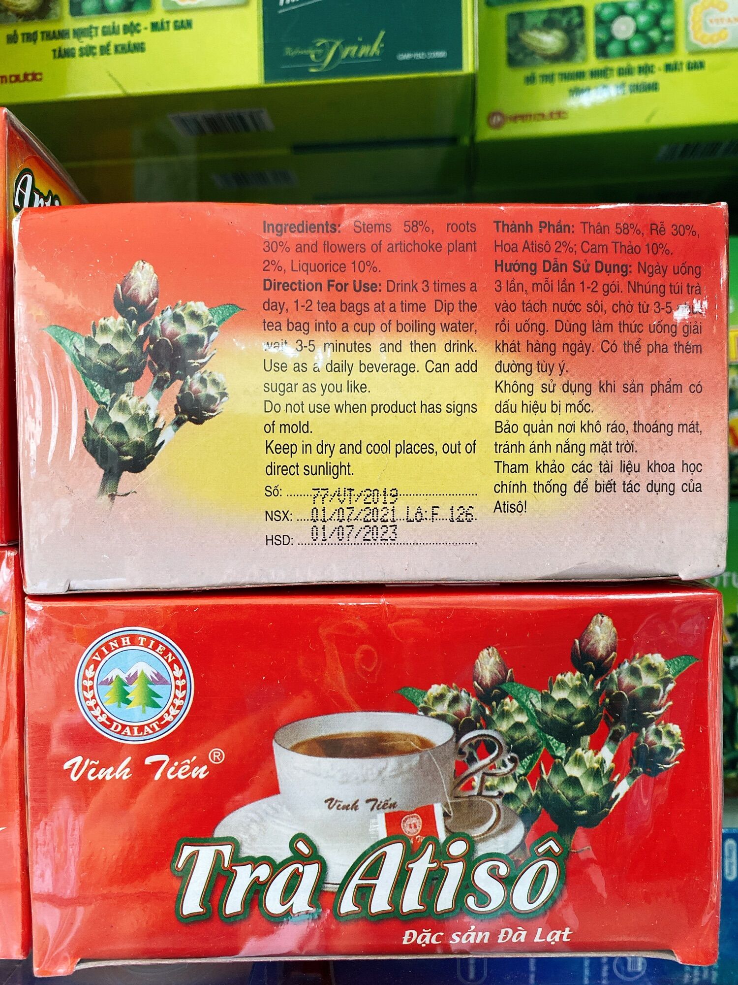 Trà Atisô Vĩnh Tiến , trà ASTISO , Artichoke .