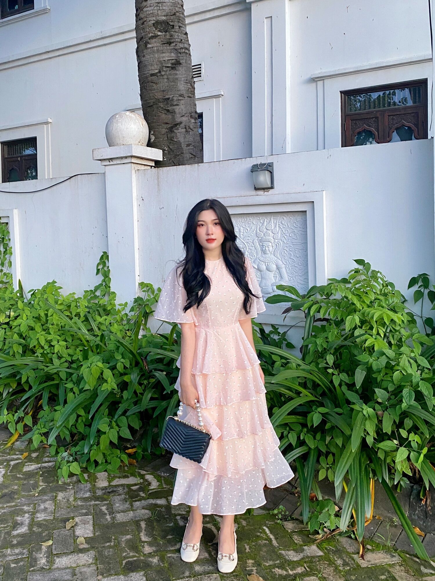 LALLA - Đầm tay lỡ xếp tầng xoè nữ