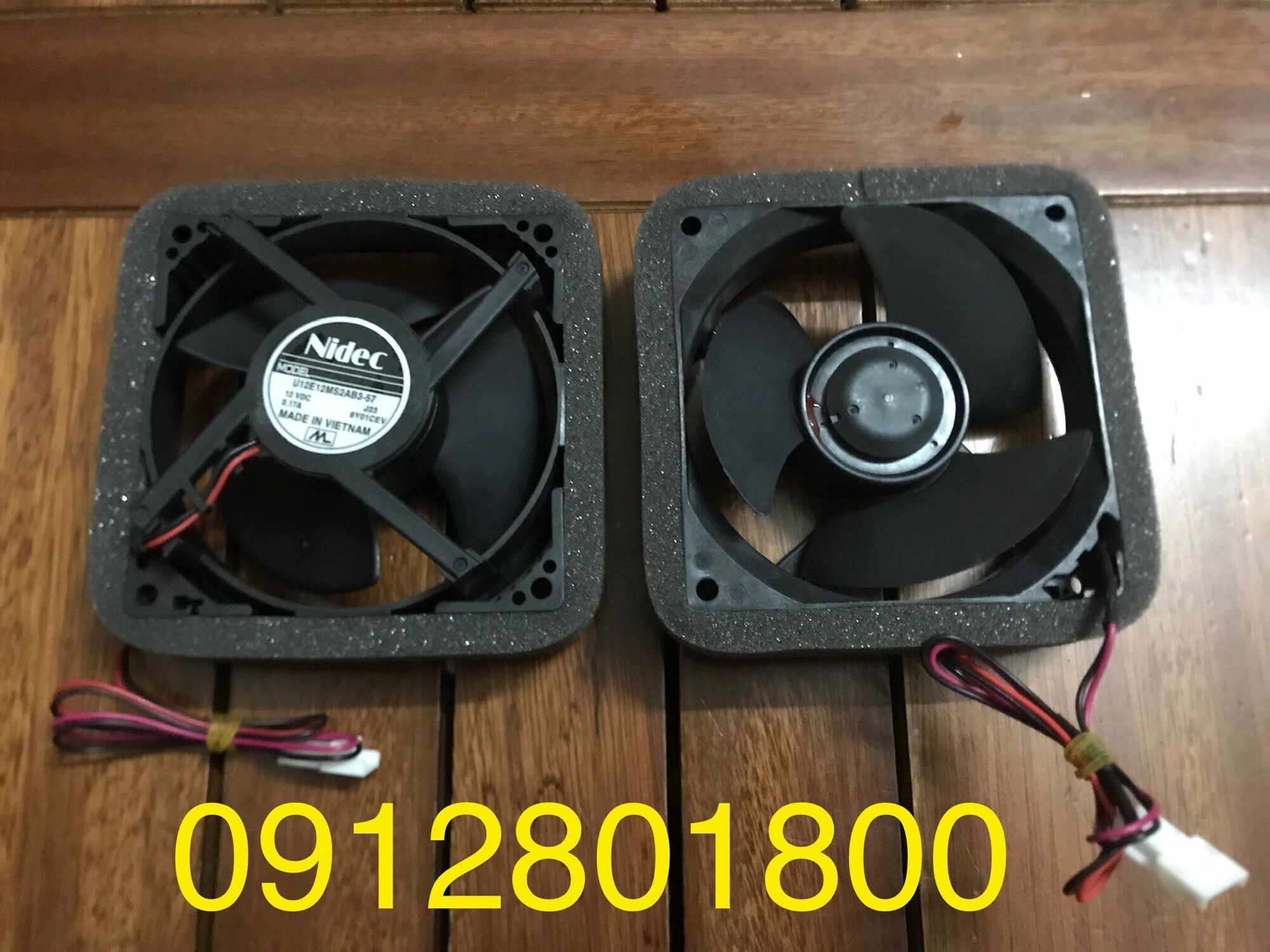 Quạt tủ lạnh Panasonic DC 12V 9*9cm 2 dây