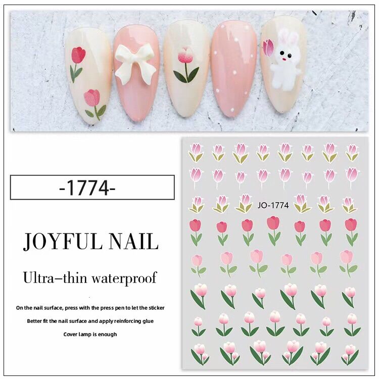 Sticker lụa hoa trang trí móng nail