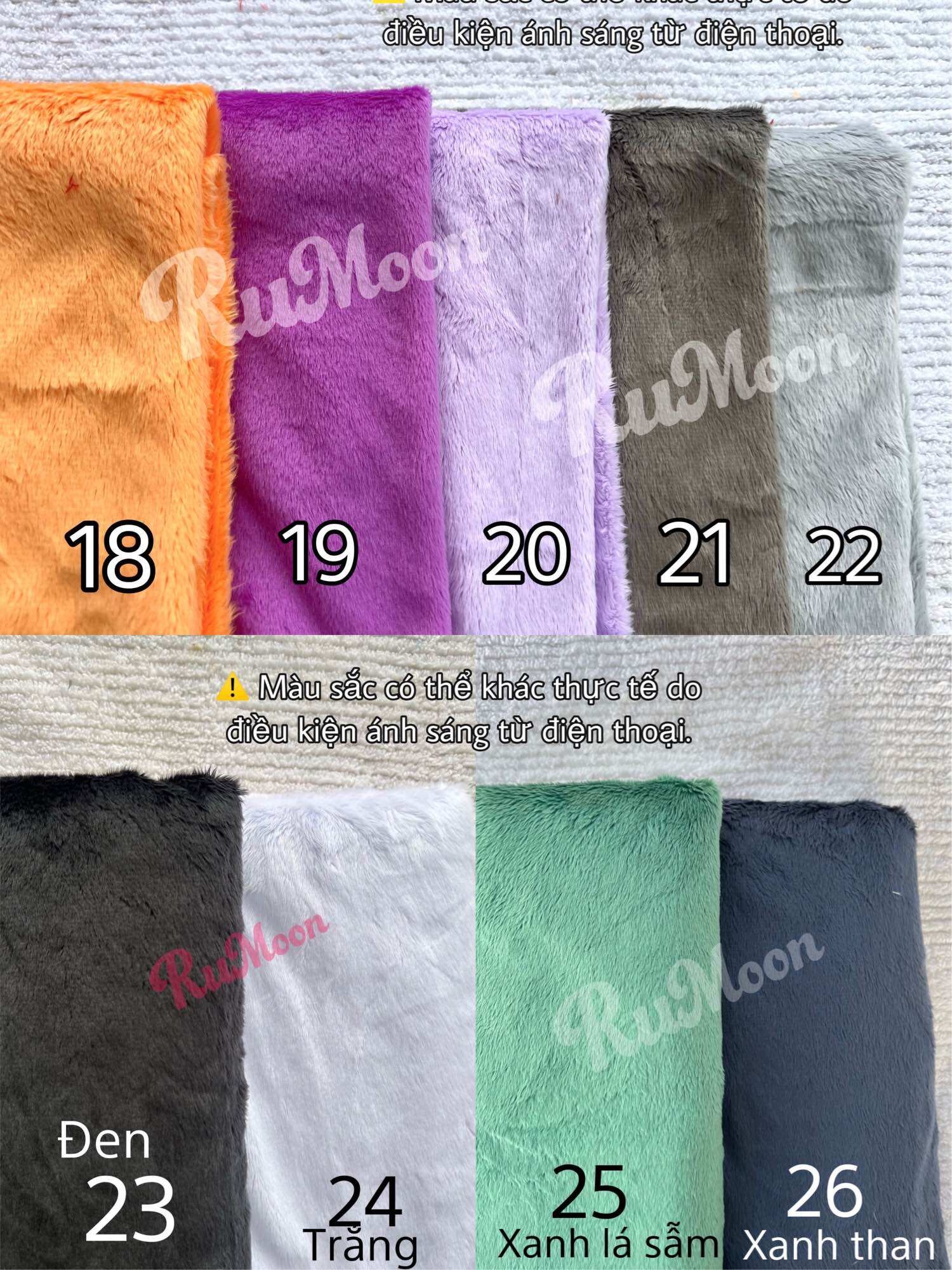 Vải Lông Nhung Pha Lê 5mm May Tóc cho Doll bông