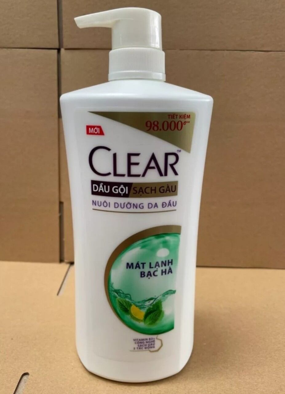 Dầu gội CLEAR mát lạnh bạc hà 630g (xanh lá)
