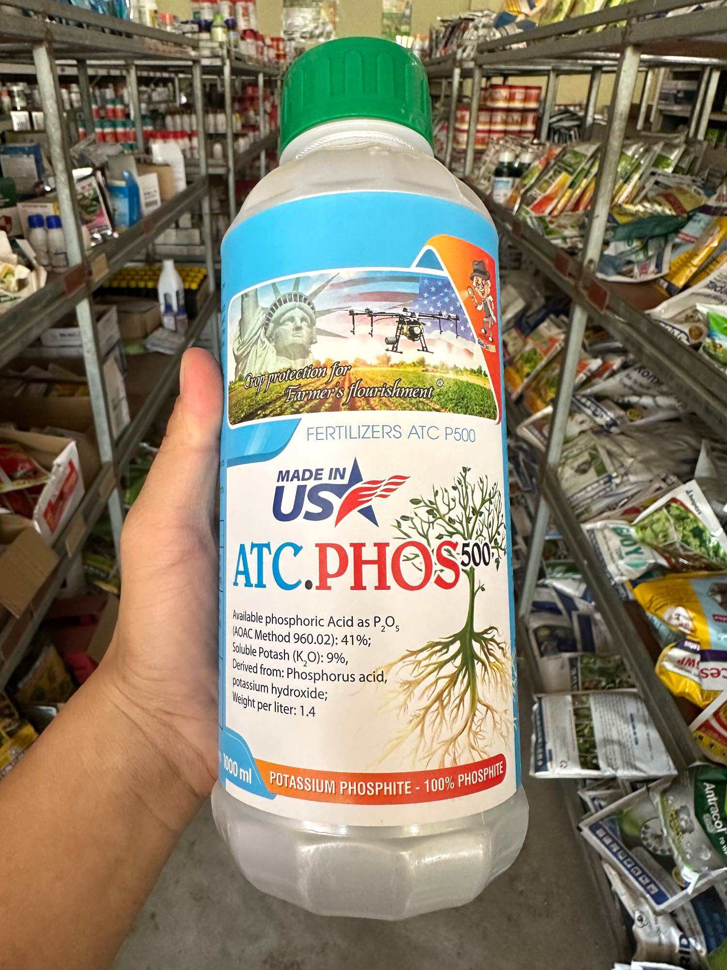 Agriphos 500 đậm đặc nhập khẩu từ Mỹ (chai 1 lít) phòng trị nứt thân xì mủ thối trái vàng lá thối rễ