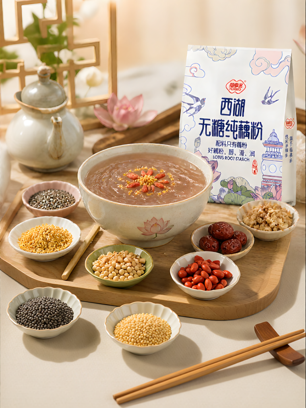 YINAIRENJIA | No Sugar Lotus Root Powder For Qi and Blood Supplement Breakfast Replacement
