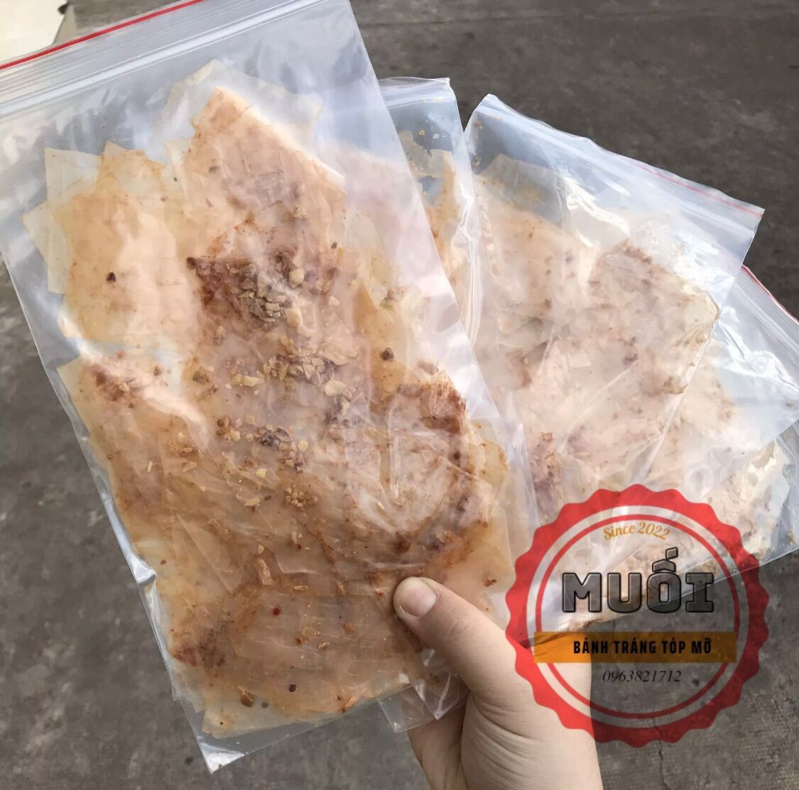 Bánh tráng xì ke muối tỏi (1 bịch)