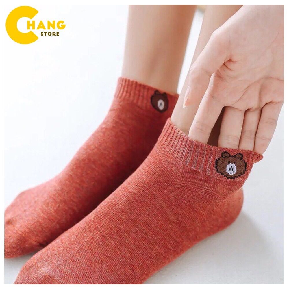 Combo 05 đôi tất gấu ngắn cổ hot trend