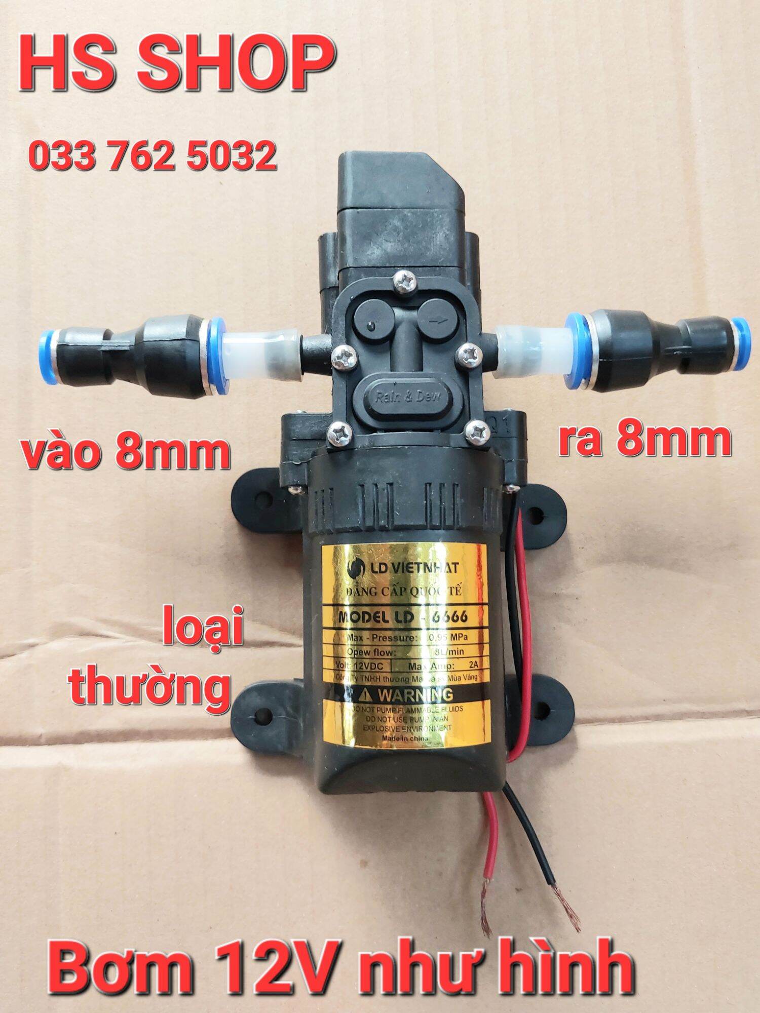 Máy bơm 12v việt nhật, bơm phun sương - phun xịt th.uốc