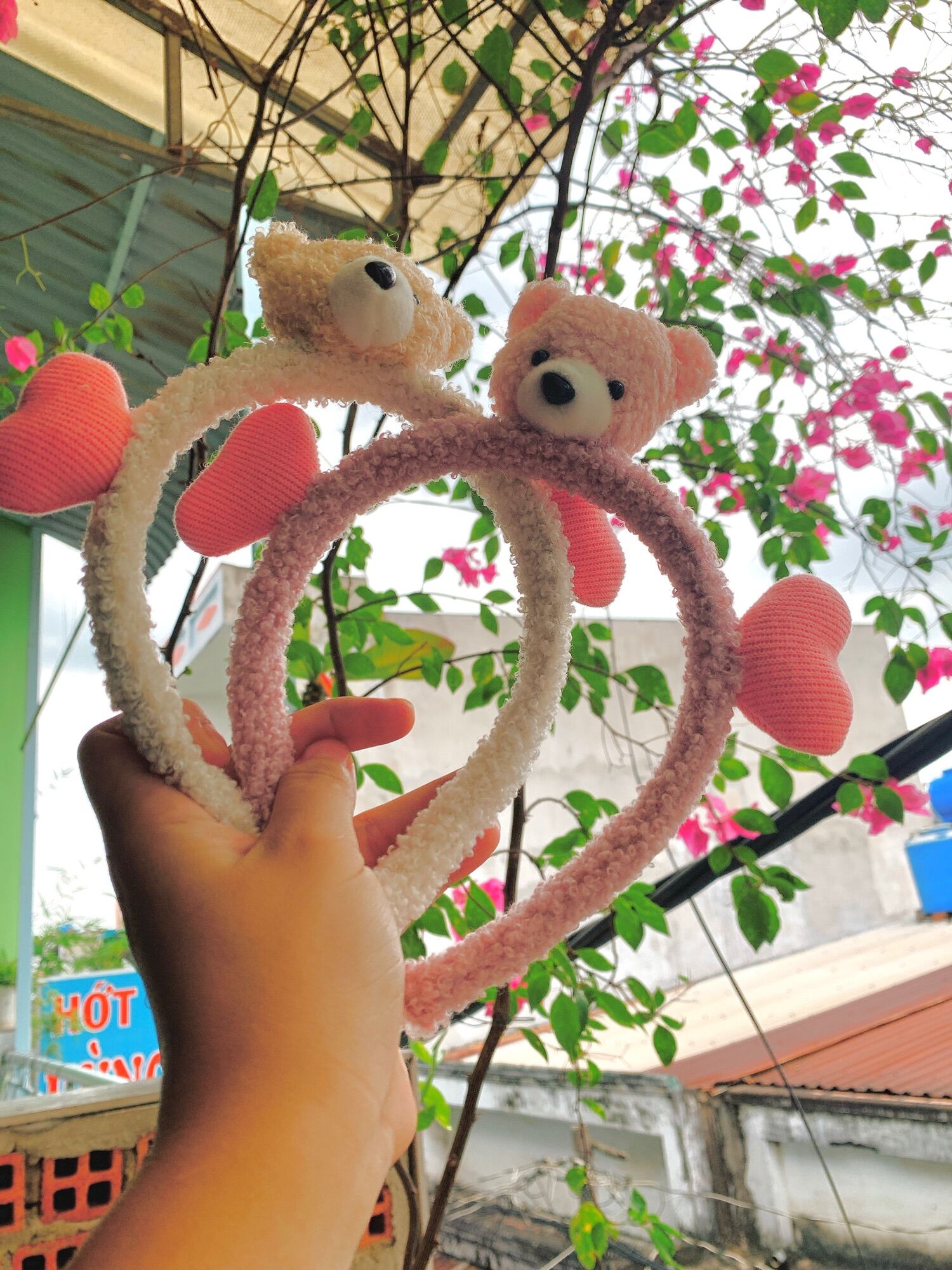 CC31 cài tóc bờm gấu + 2 tim băng đô