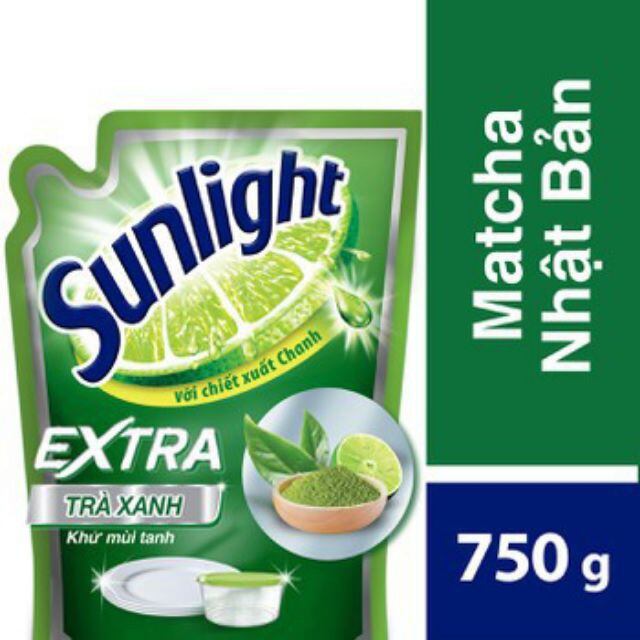 Nước rửa chén sunlight trà xanh túi 750g