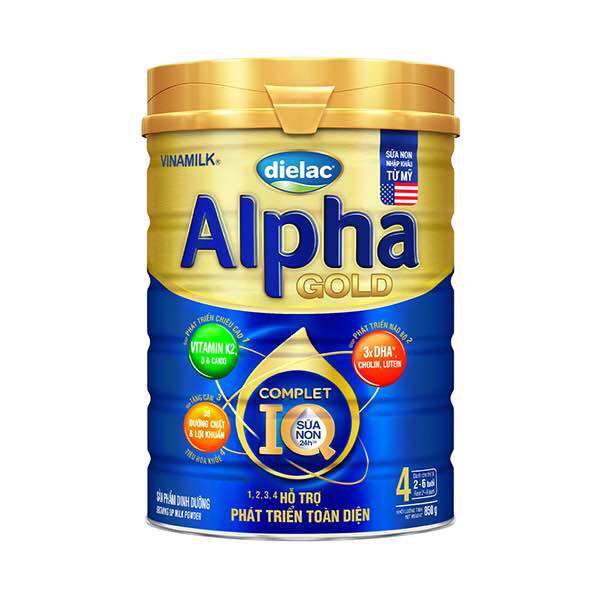 1 Lon Sữa bột Dielac Alpha Gold IQ 4 2-6 tuổi 900g  DATE 05 05 2024