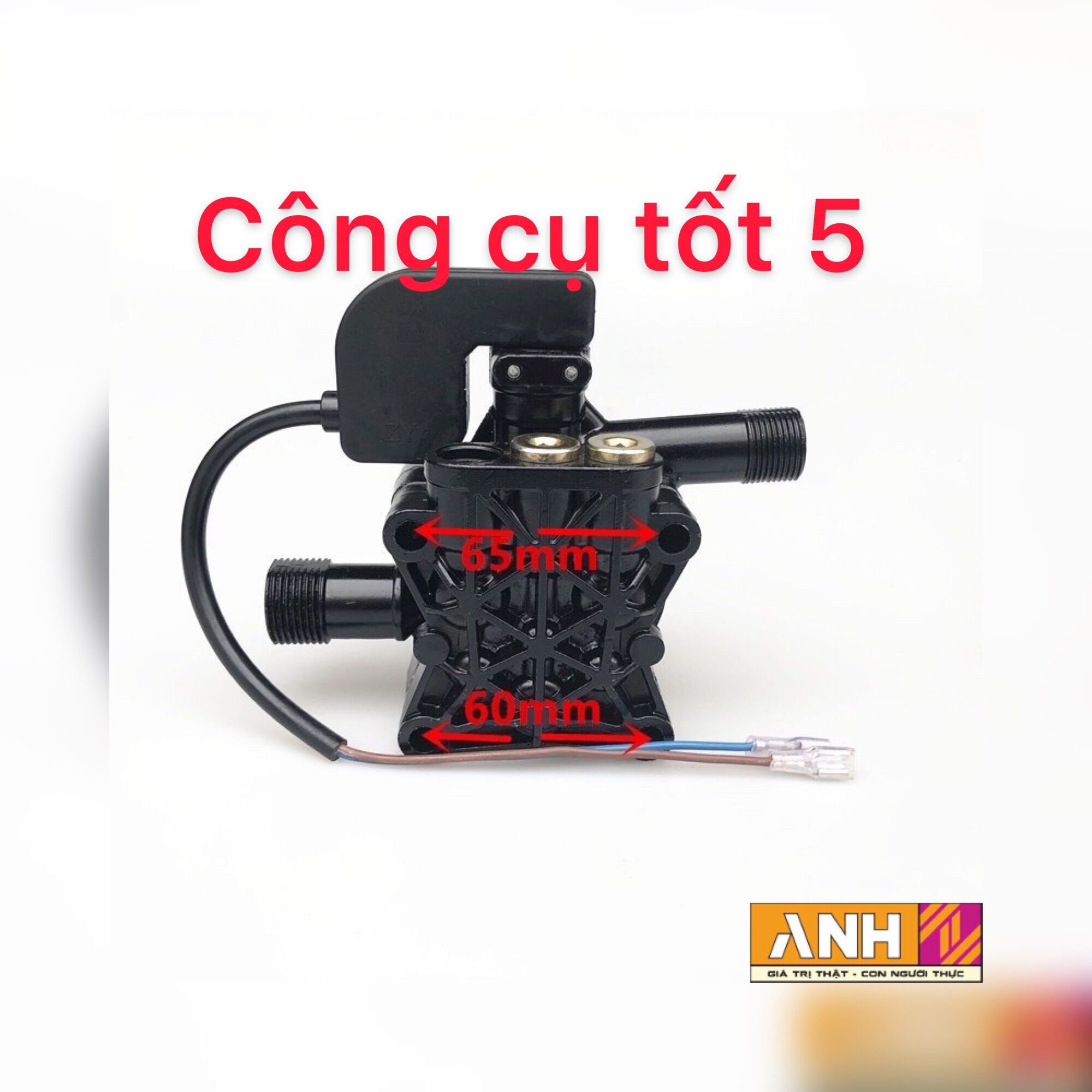 Bộ đầu bơm máy rửa xe mini có kèm rơ le điện, máy xịt rửa xe gia đình