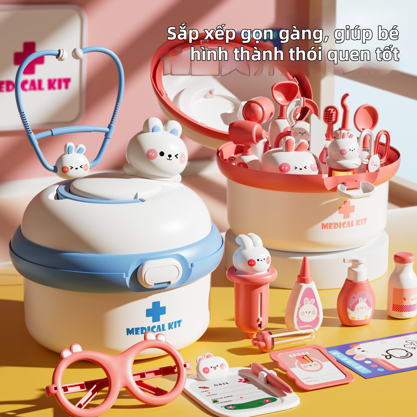 HUANGEN | Bộ Đồ Chơi Bác Sĩ Phát Triển Trí Tuệ cho Bé 1-3 Tuổi