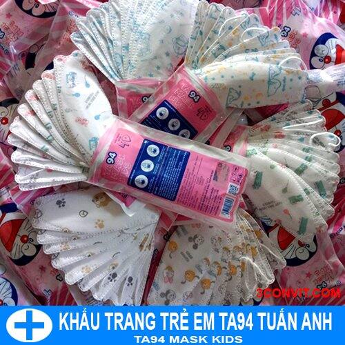 Túi 10 chiếc khẩu trang trẻ em 4D TA94