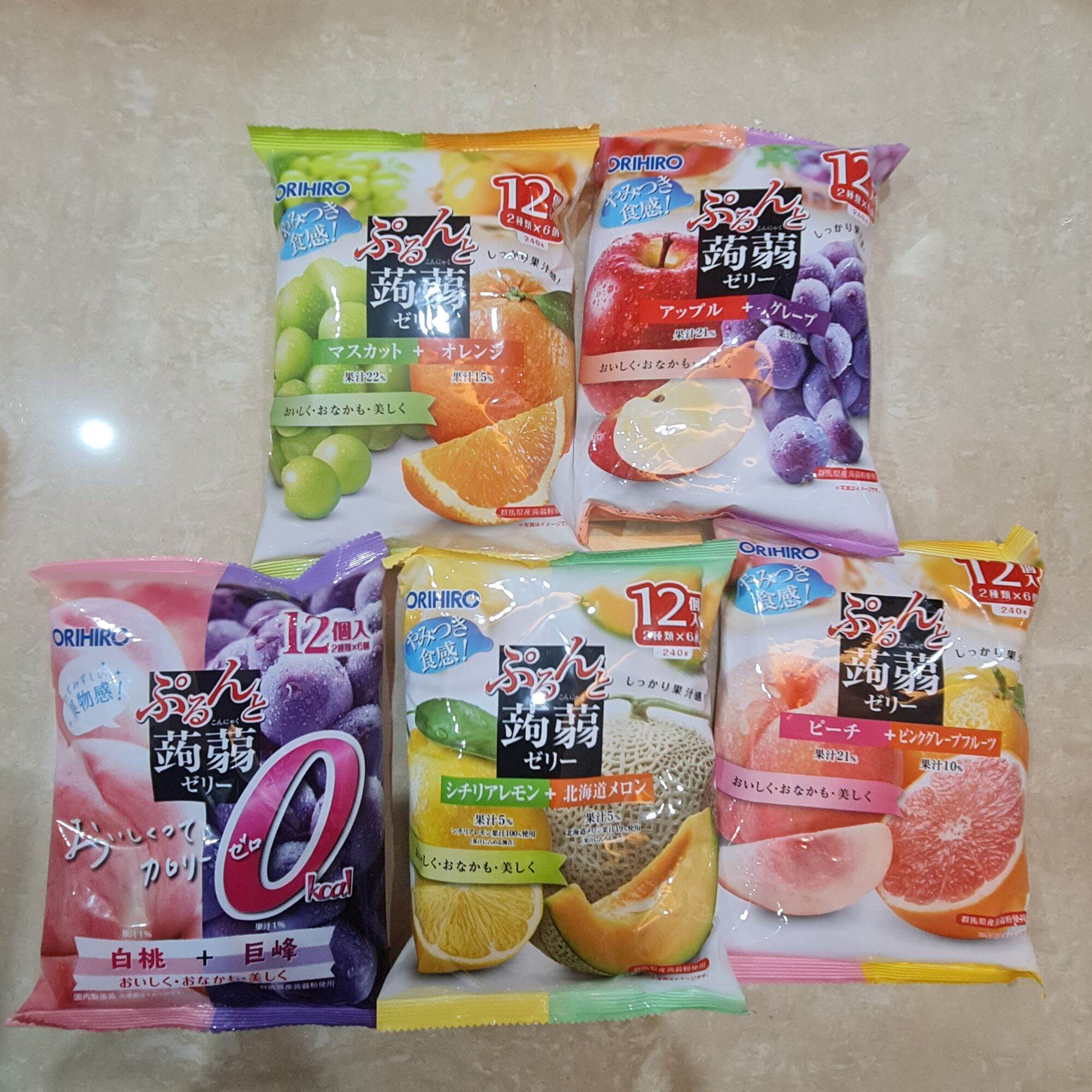 Thạch trái cây Orihiro Nhật mix 2 vị 240gr