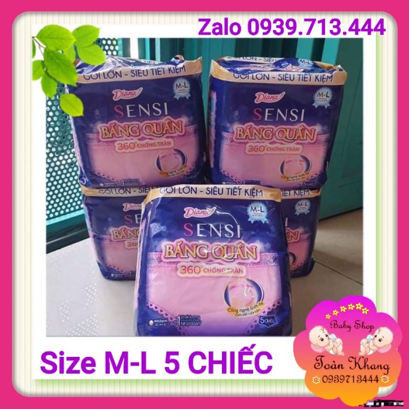 Băng đêm dạng quần diana sensi size m-l 5 chiếc