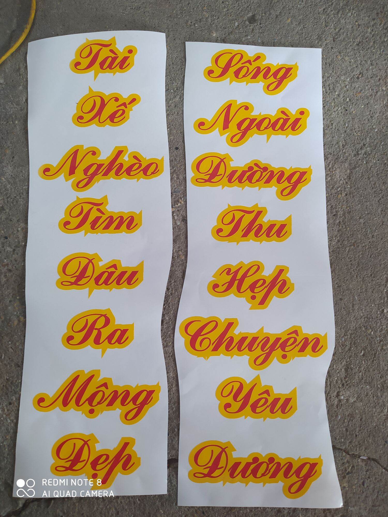 Tem decal thơ chữ dán trang trí xe tải, xe ben