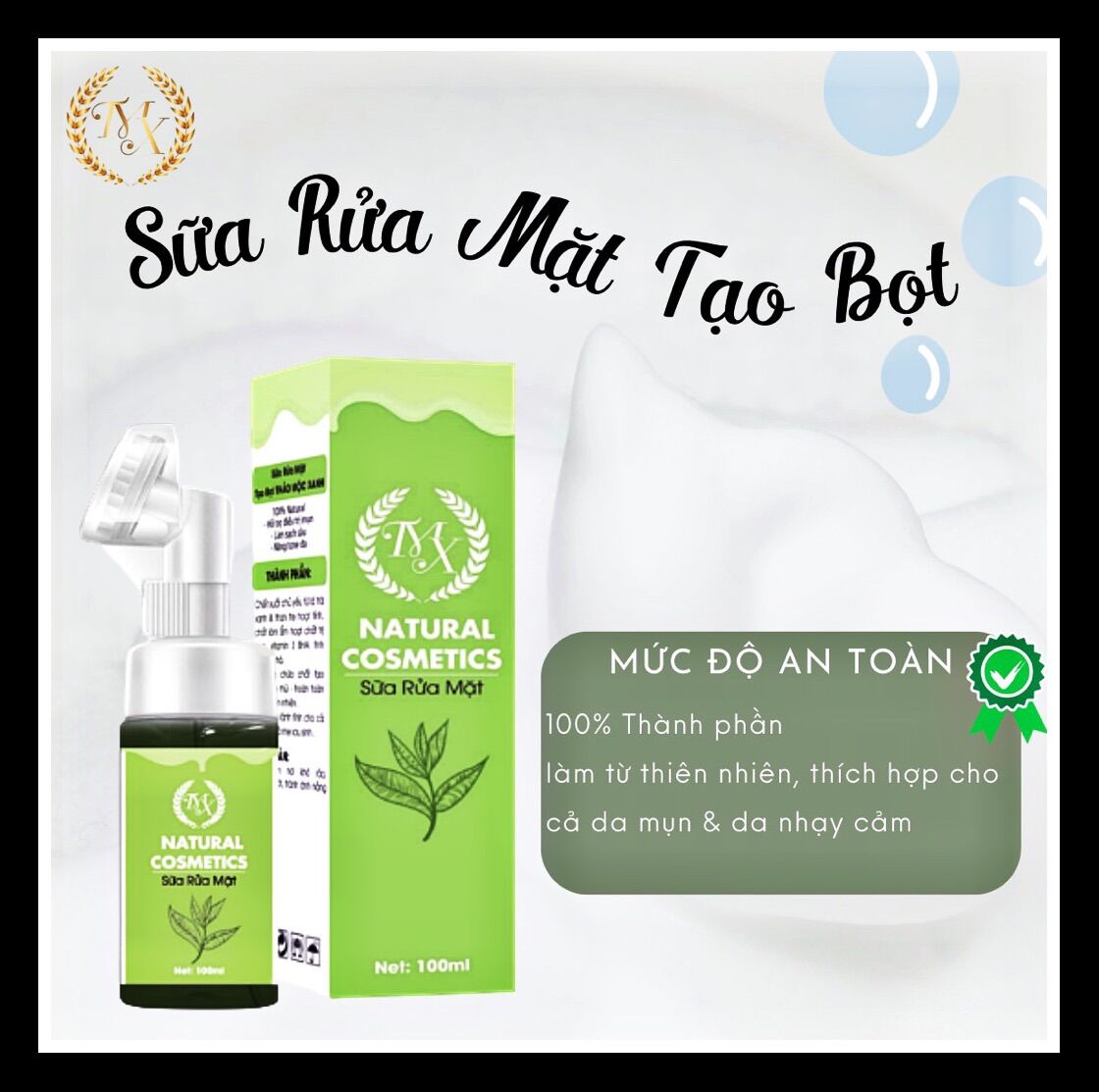 Sữa Rửa Mặt Thảo Mộc Xanh 3 in 1