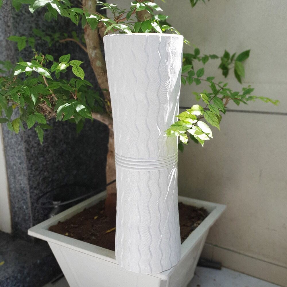 Chậu nhựa ống gỗ cao 22x69cm trồng hoa kiểng hoặc cắm hoa trang trí nội ngoại thất