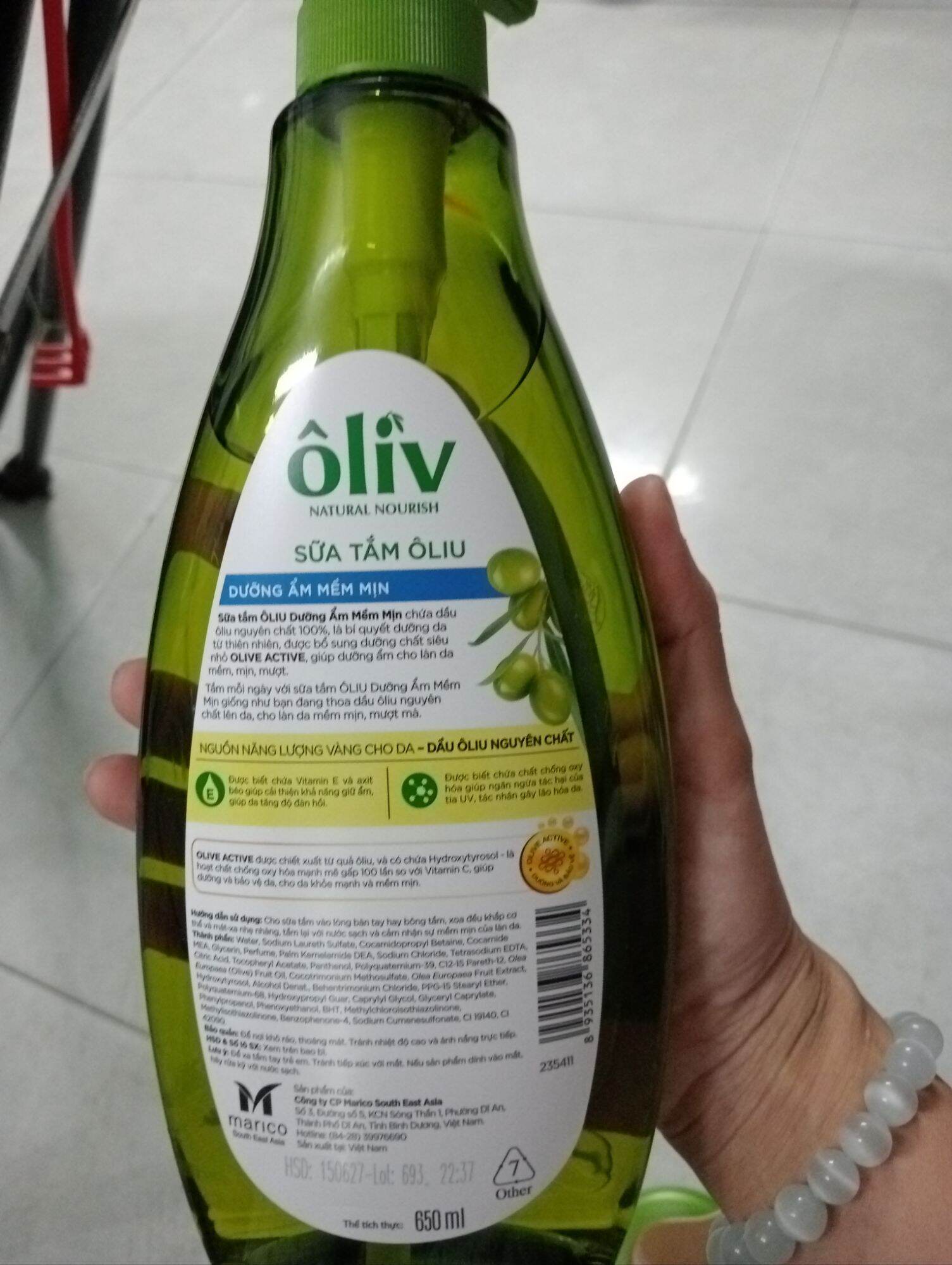 Sữa tắm ôliu dưỡng sáng da, mềm mịn 650ml/350ml