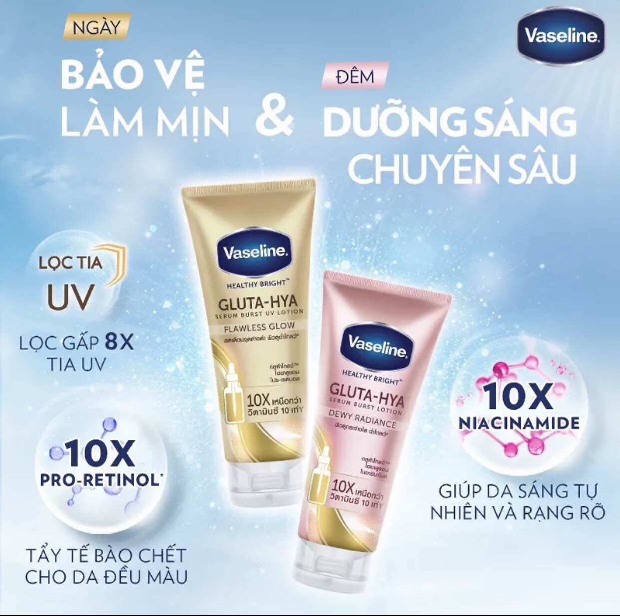 dưỡng thể Vaseline Gluta-Hya Serum Burst Lotion 330ml