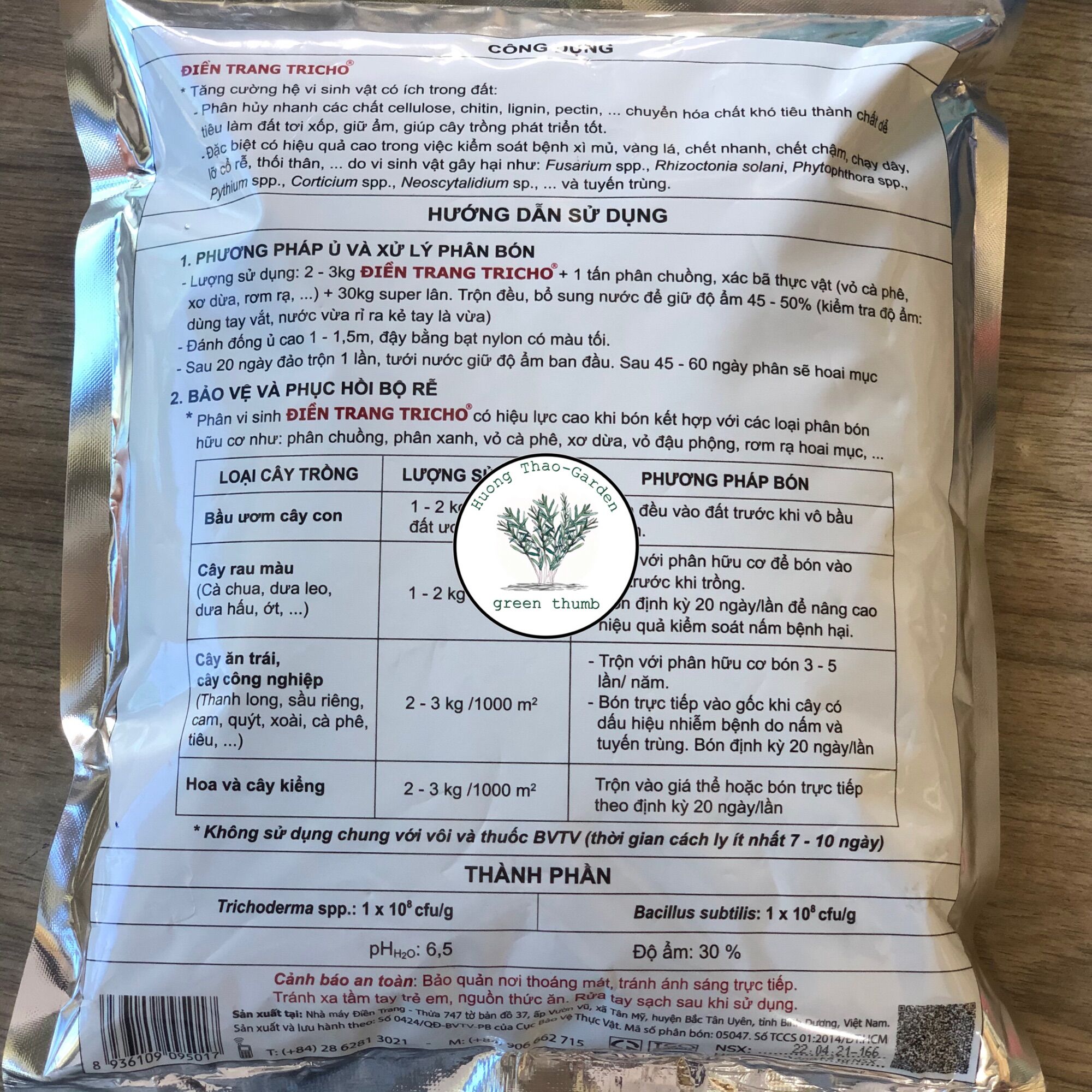 Nấm Đối Kháng Trichoderma Phân Hữu Cơ Vi Sinh - Chế Phẩm Ủ Rác 1kg