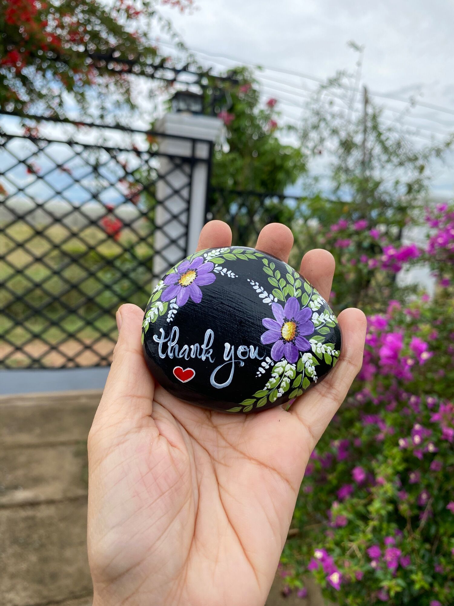 Hòn đá biết ơn mẫu Thank you tặng kèm túi voan dây rút siêu xinh