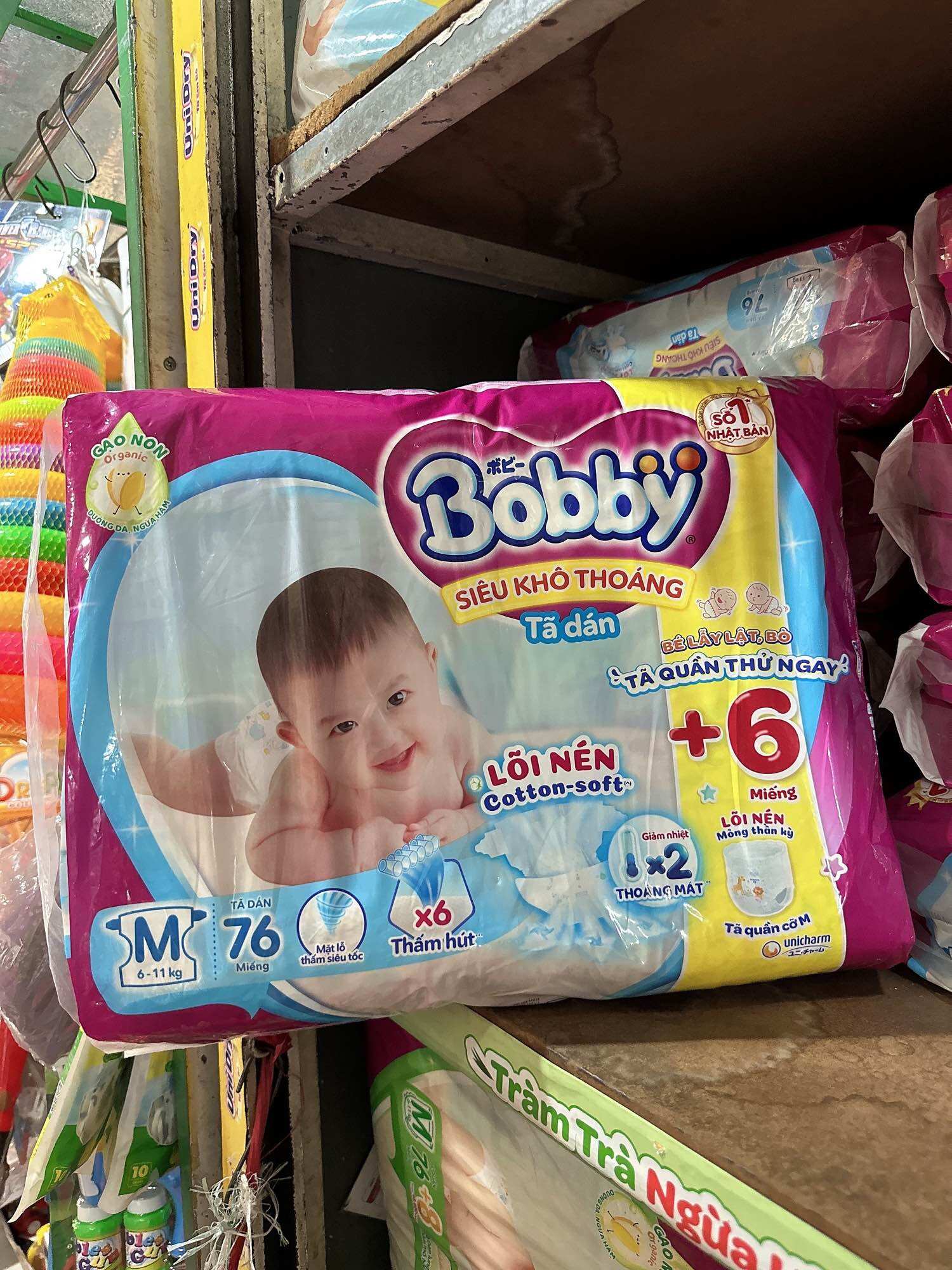 TÃ DÁN BOBBY SIÊU THOÁNG SIZE M 76 MIẾNG (6- 10kg)