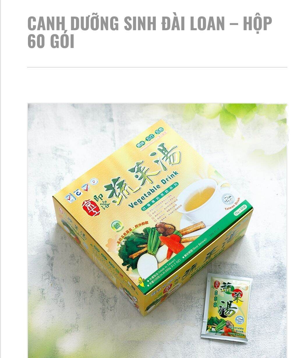 Canh dưỡng sinh kingkung đài loan hộp 60 gói [ dạng bột hòa tan]