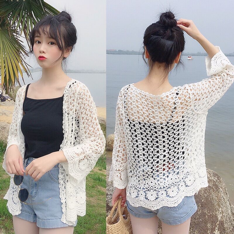 💥Áo khoác ren lưới đi biển siêu đẹp
