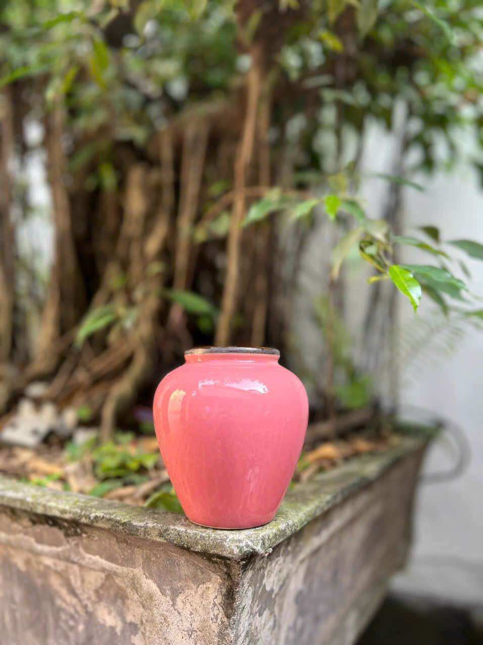 Lu uống bia chum uống bia bằng sứ lu uống nước giải khát ly hoa quả gốm sứ bát tràng cao cấp 400ml