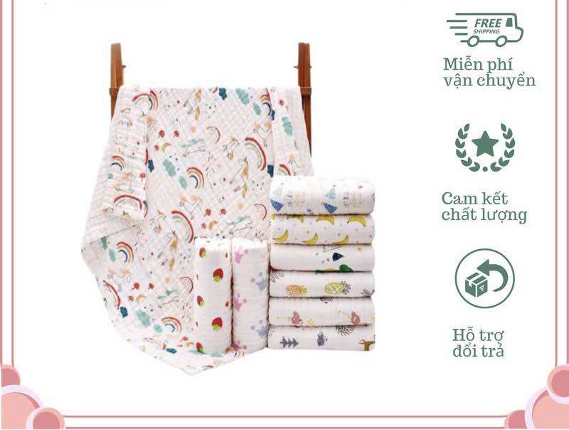 [HCM]khăn sợi tre đa năng 6 lớp(110x110cm)