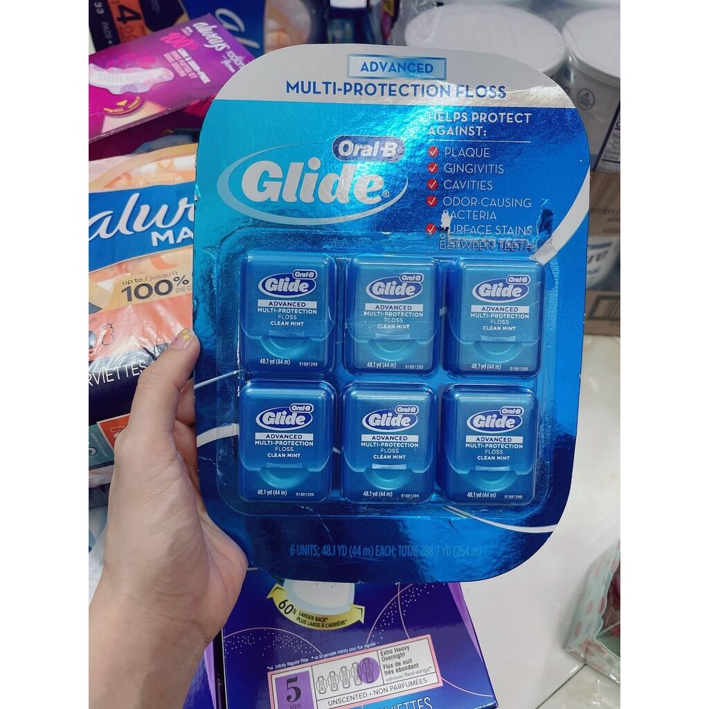 Vĩ 6 hộp chỉ nha khoa oral-b glide.