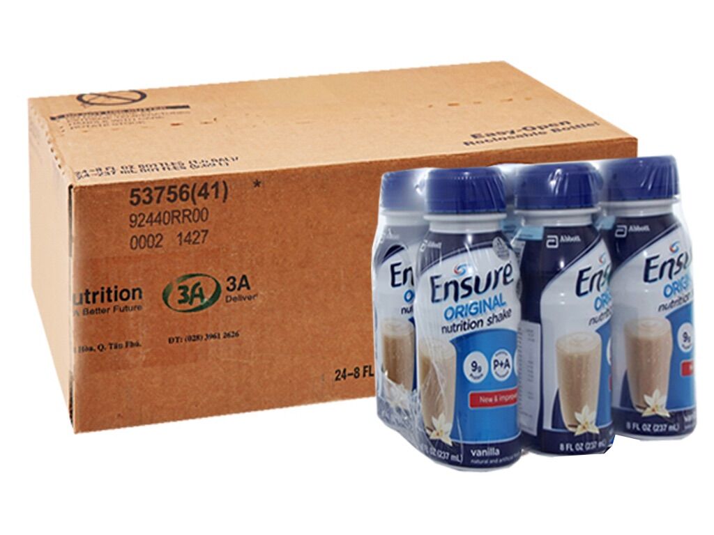 Thùng 24 chai sữa nước ensure hương vani 237ml