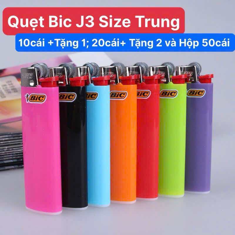 Bật ga Bic J3 loại trung chính hãng Pháp, Hộp quẹt Bic