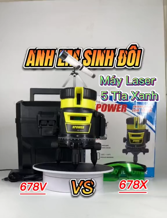 Máy lazer cân bằng , Máy bắn cốt 5 tia xanh Xpower C51