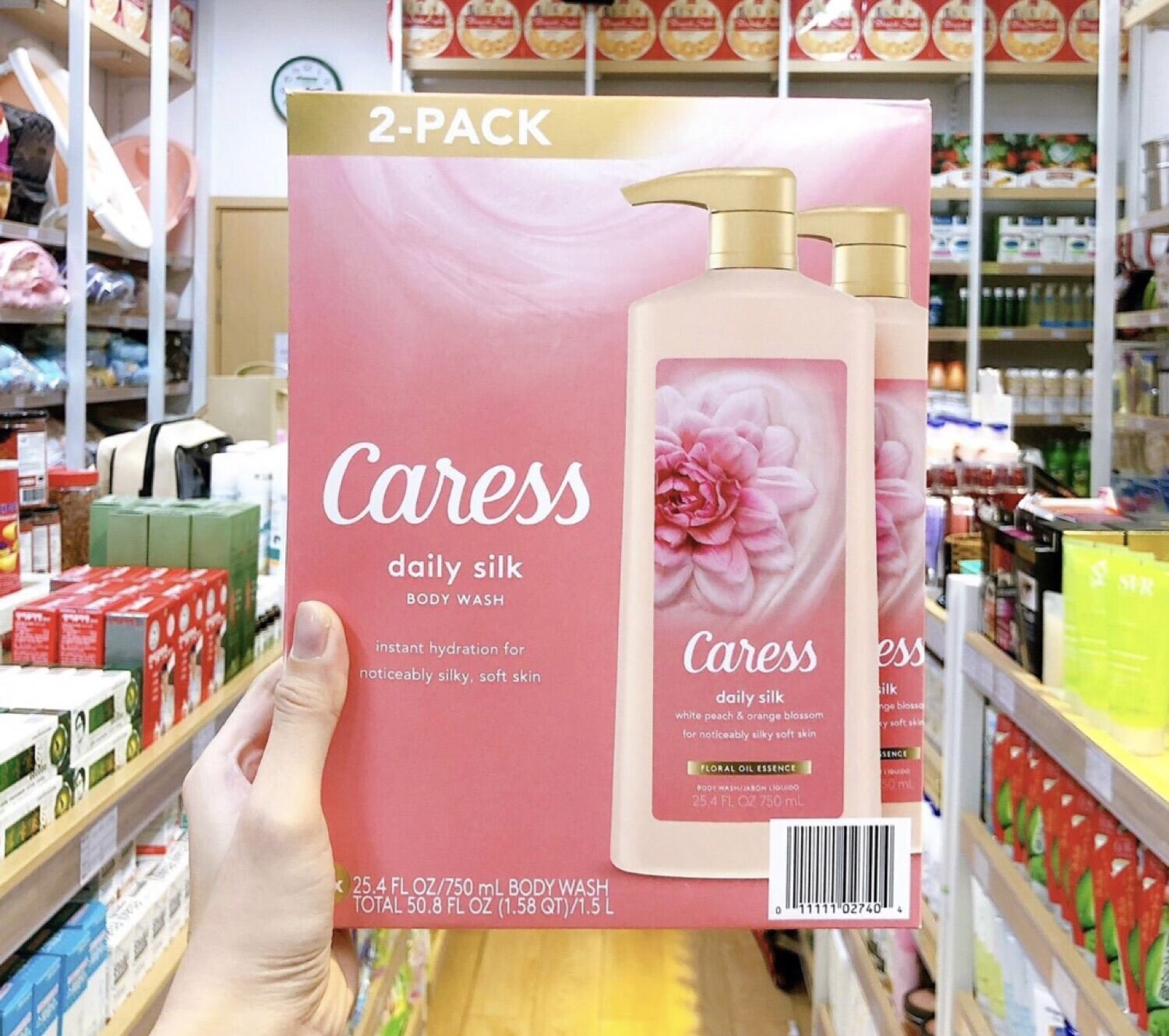 Sữa tắm Caress Daily Silk For Noticeably Silky Soft Skin 750ml hương hoa anh đào