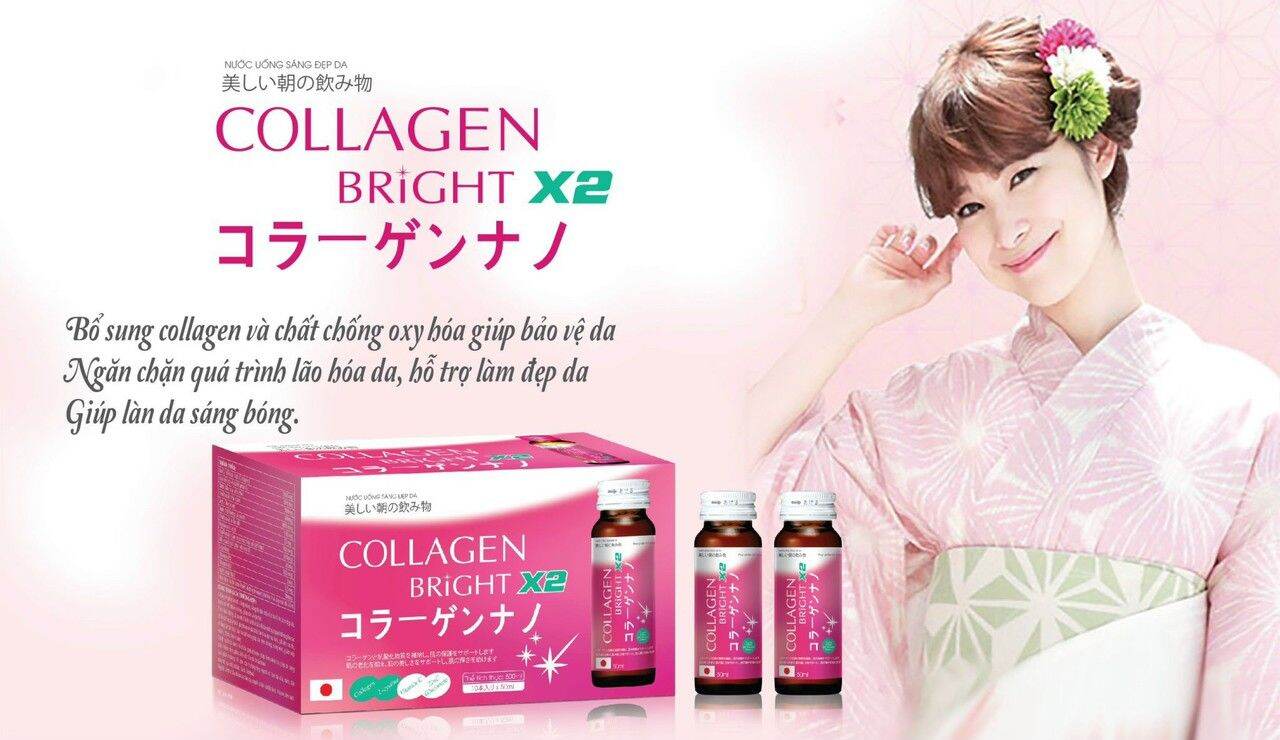 [Hộp 10 chai] Collagen công nghệ Nhật Bản dạng nước Bright x2