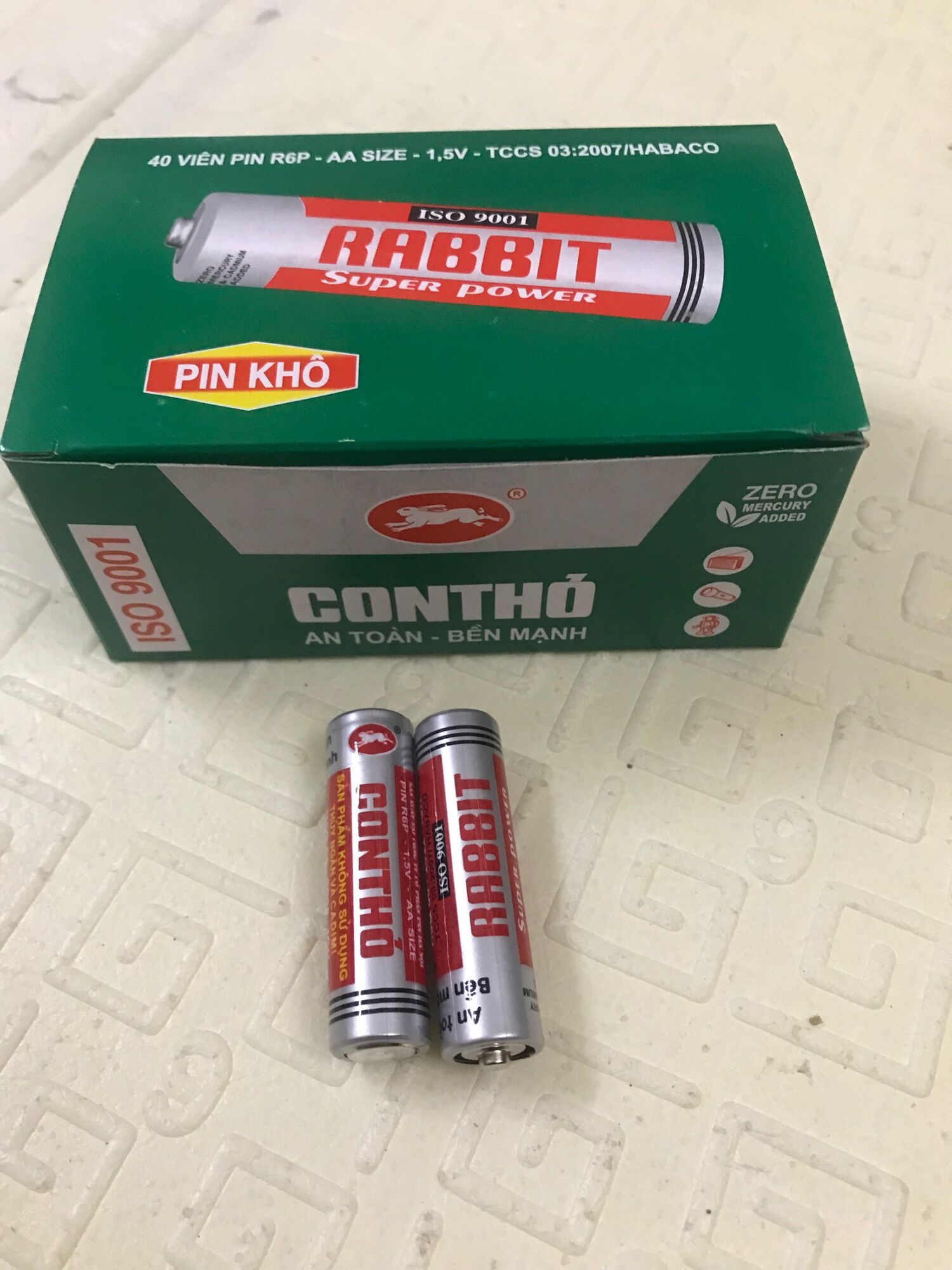 Pin con thỏ AA ( combo gồm 2 viên pin )