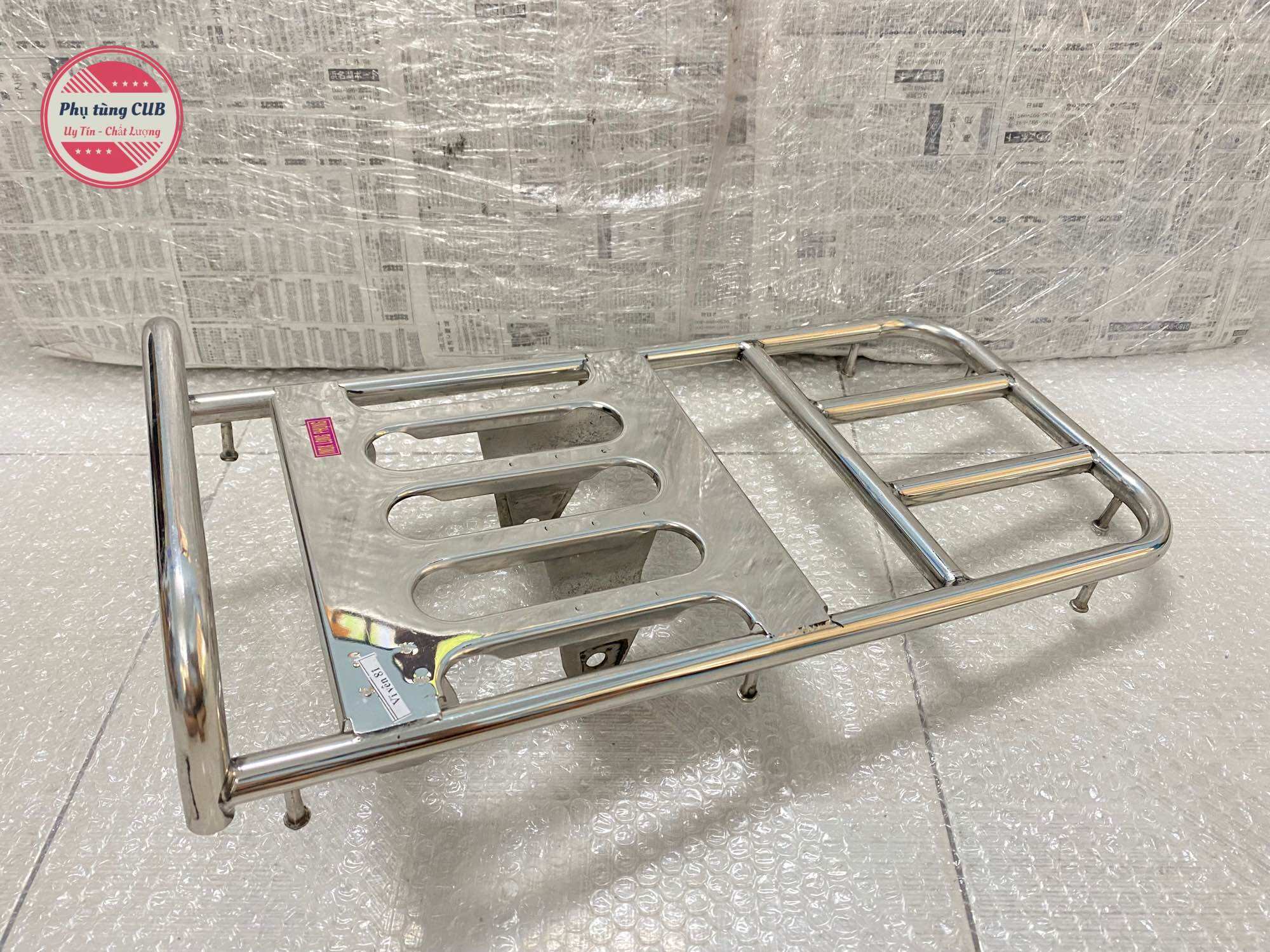 Baga sau inox nối dài cho xe cub dùng chở hàng gắn thùng