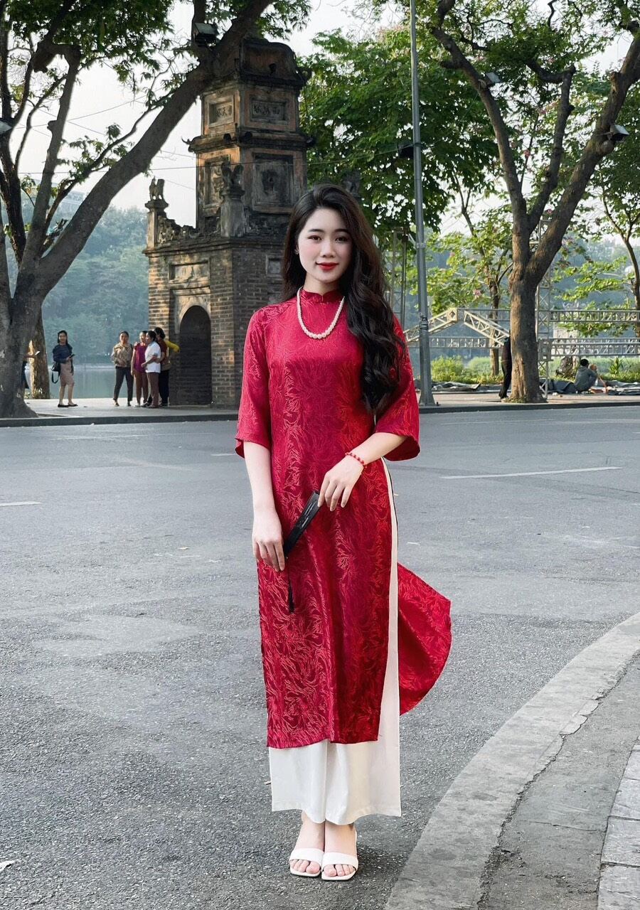 Áo Dài Cách Tân Gấm Thượng Hải , Dáng Suông   tay lỡ sang  trọng phù hợp đi chụp ảnh, lễ, tiệc – ÁO dài Mieso