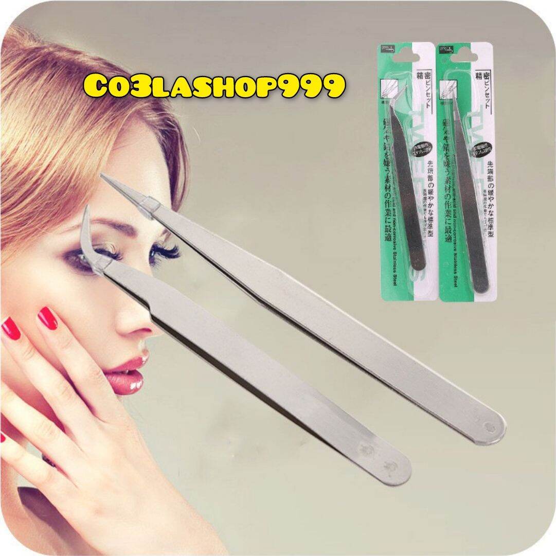 Nhíp cong, thẳng gắp đá nail, gắp mi, chất liệu thép không gỉ