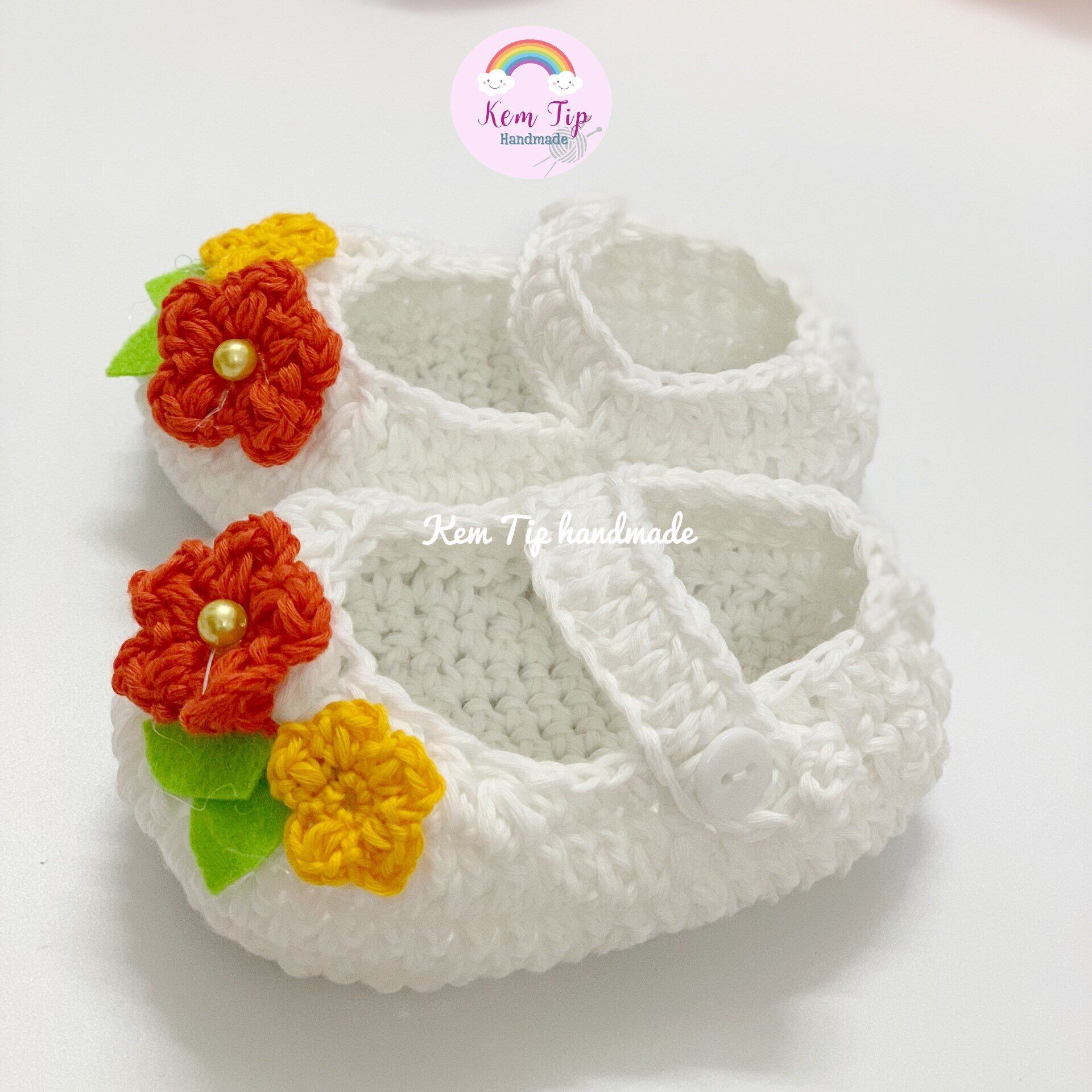 Giày cho bé sơ sinh đến 2 tuổi, giày len handmade đáng yêu