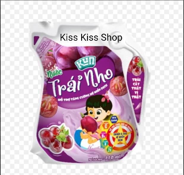 Thùng sữa Kun túi mix vị 110ml ( thùng 23 túi 5vị: cam, dâu, socola, ổi , nho).
