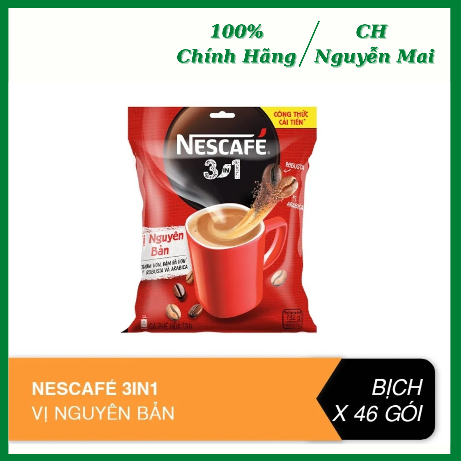 Túi 46 gói nescafe đậm đà hài hoà